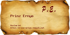 Prinz Ernye névjegykártya